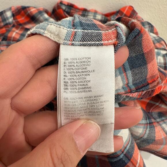 The North Face Mens Large Red Plaid Shirt Short Sleeve ButtonUp Camping Gorpcore - Picture 8 of 8